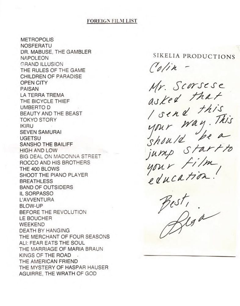 Martin Scorsese's List of 39 Foreign Films everyone should see.