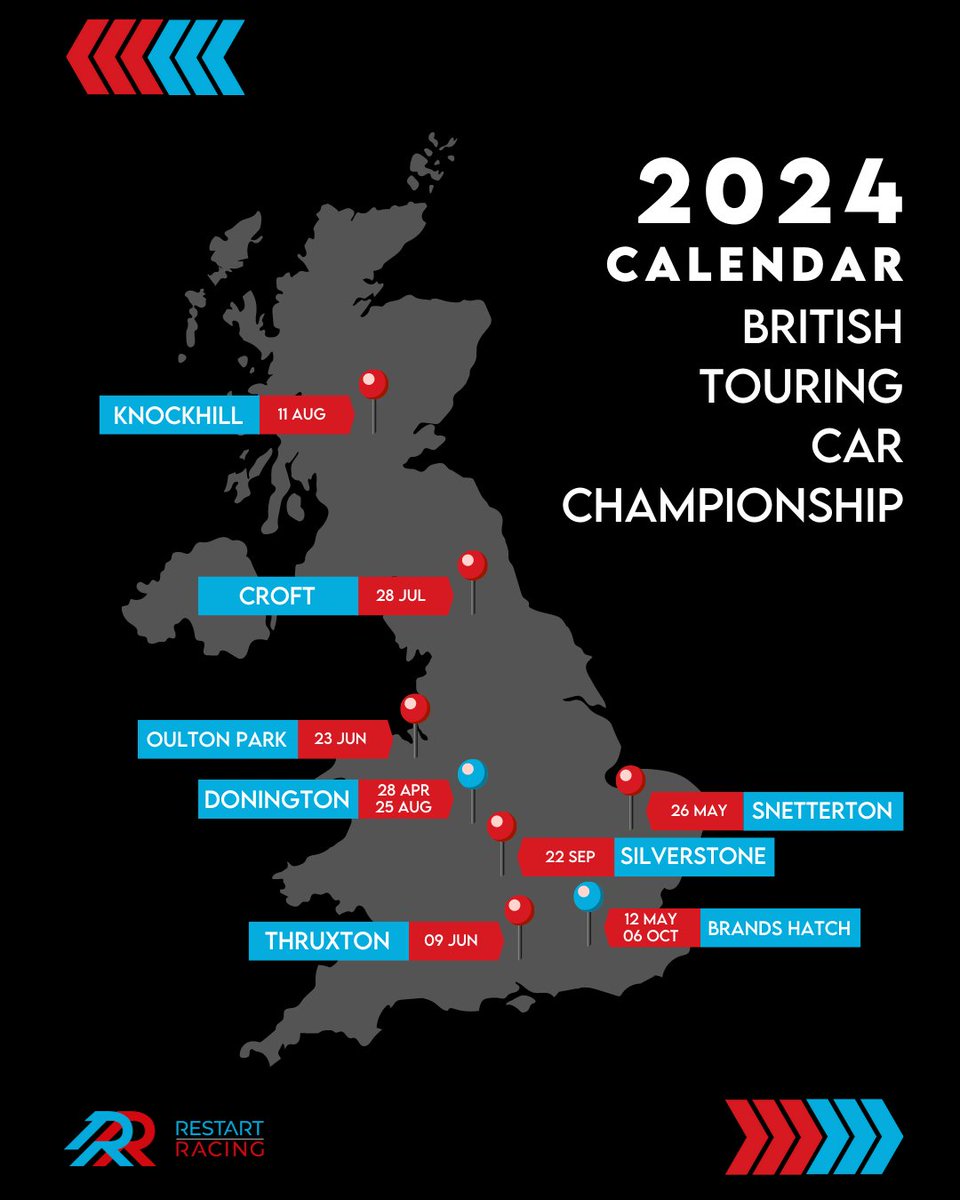 We aren't far away from our first campaign in the @btcc! 10 rounds at 8 different venues with 30 races to show you guys what we've got. Who's looking forward to the season opener on April 28th?! 🙋‍♂️ #WeAreRestart #RestartRacing #RaceSeason