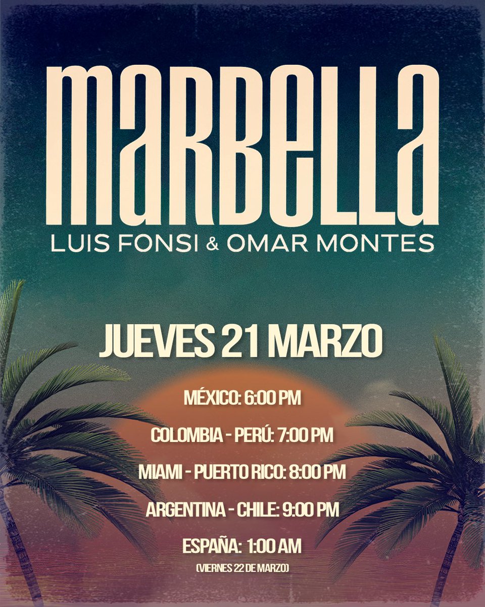 Mi gente linda, estas son las horas para que puedan escuchar mi nuevo single #Marbella. A bailarrrrrr😎 <a href="/omarmontesSr/">Omar Montes</a>