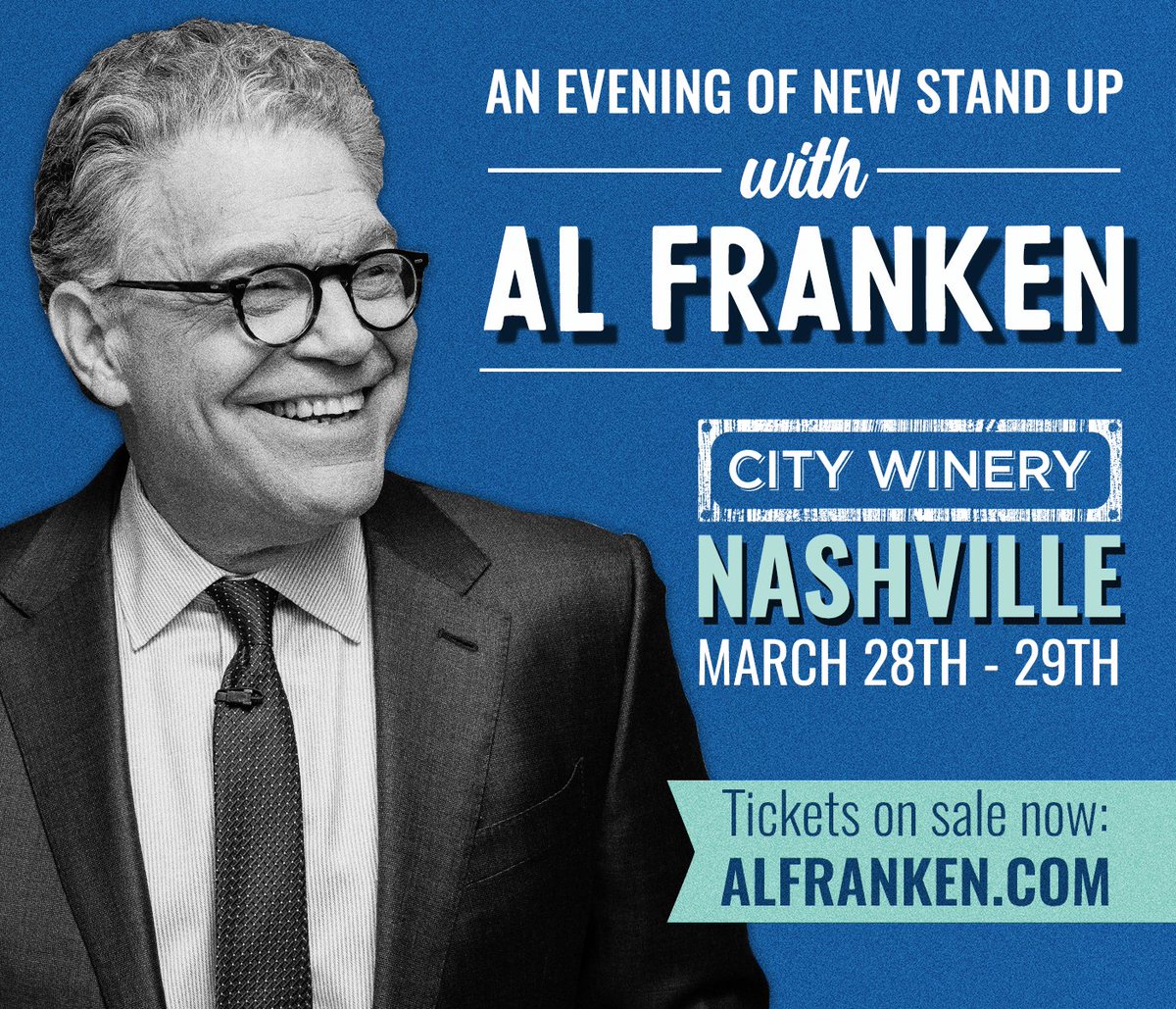 I'll be in Nashville next week to continue working out my new act! Come be a part of the process and laugh at my mistakes. Tickets nearly sold out! citywinery.com/nashville/even…