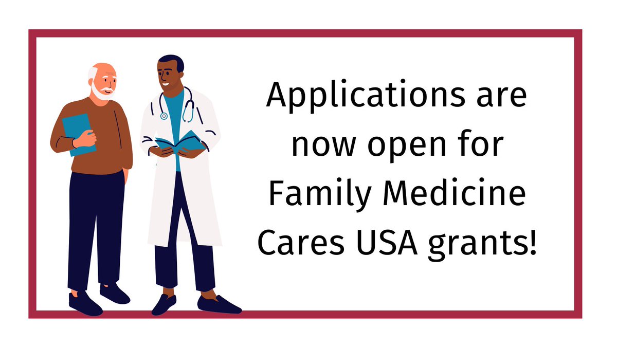 Applications are now open for Family Medicine Cares USA grants. If you know of a new or existing free clinic, share this post with them so they can apply for grants up to $25,000 to help pay for EHR systems, exam tables, and equipment for the clinics: bit.ly/3mTqrvB