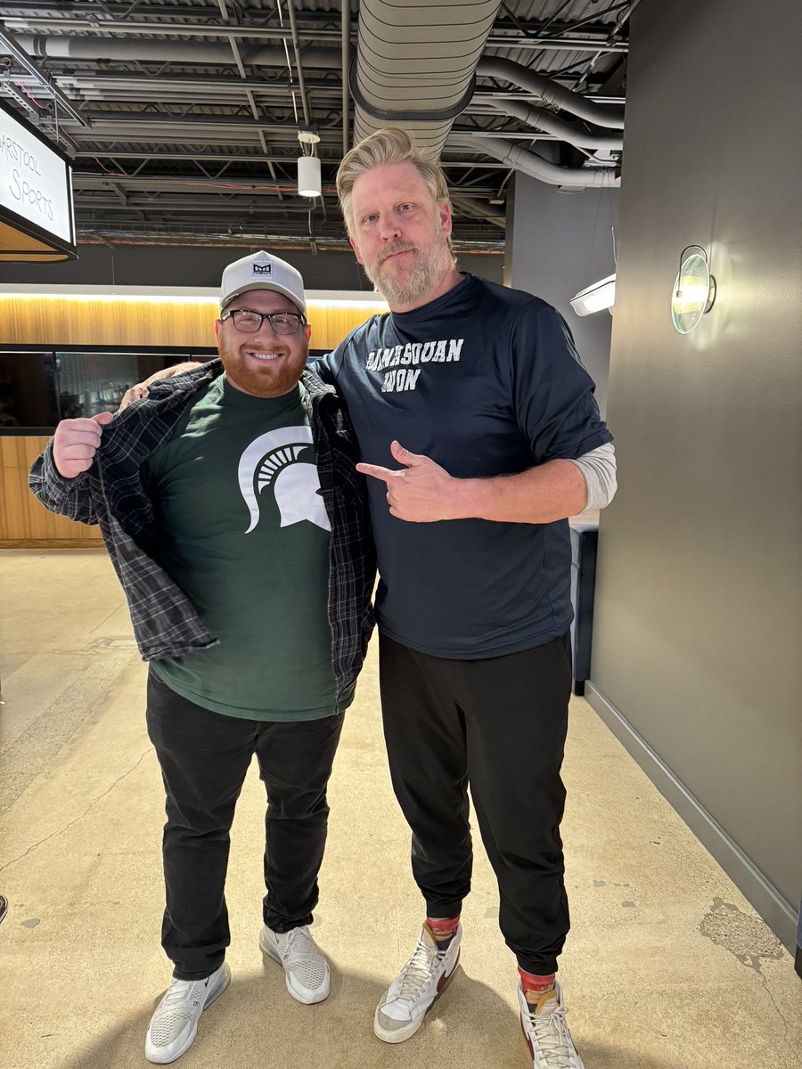 Happy to report <a href="/BFW/">Brandon Walker</a> is a MSU fan and excited to cheer them on tomorrow.

#GoGreen #Family

<a href="/MSU_Basketball/">Michigan State Men's Basketball</a> <a href="/stoolgambling/">Barstool Gambling</a> <a href="/barstoolsports/">Barstool Sports</a> <a href="/mostlysports/">Mostly Sports With Mark Titus & Brandon Walker</a>