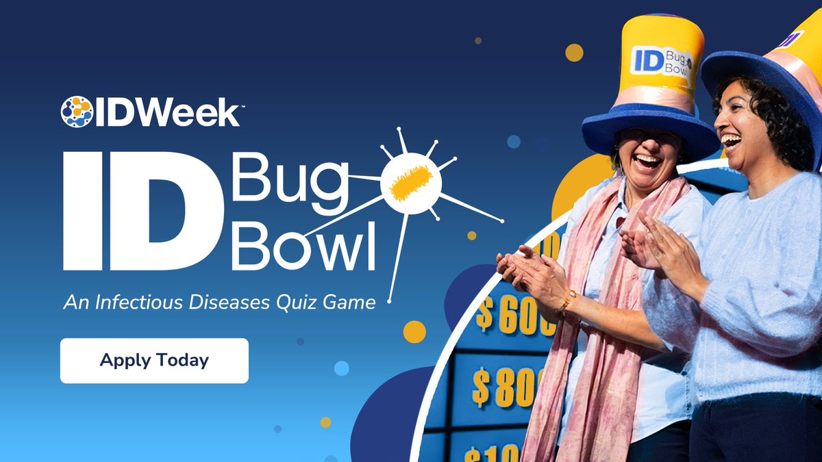 We’re scouting the next MVPs of infectious diseases trivia! Gather your team and apply to compete in the 2024 IDBugBowl this October at #IDWeek2024 in Los Angeles: idweek.org/events/bugbowl Each team should consist of three members: ✔️One current fellow (adult or pediatric ID)…