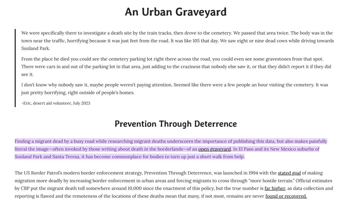 Narratives implying that the desert is inherently deadly ignore the primary factor in death and disappearance in the borderlands: a militarized border zone in which a whole category of people is treated as less than human.