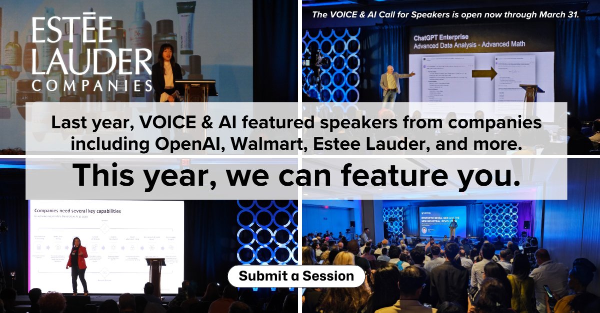 Interested in speaking at the world's leading language services event? This is your opportunity to join the lineup of large enterprises and leading solutions providers. Submit your session ideas now through March 31: bit.ly/3IMDfvl #VOICEandAI #GenerativeAI #TechEvent