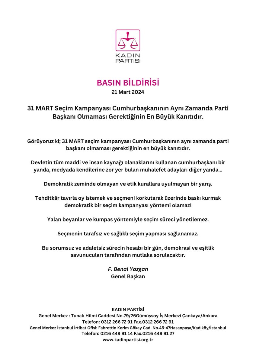 Kadın Partisi (@KadinPartisi) on Twitter photo 2024-03-20 19:56:16