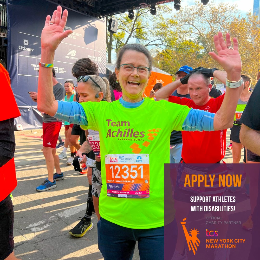 Earn entry into the 2024 TCS NYC Marathon by fundraising for Team Achilles! Race through all five boroughs of the greatest city in the world & support athletes with disabilities. Spots are limited so apply now & don't miss the chance to be on our team: ow.ly/yJZY50QTE5k