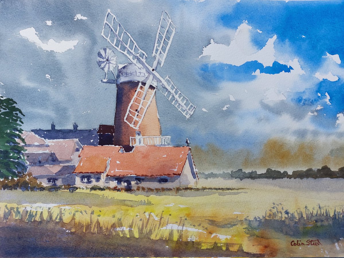 I love painting Norfolk windmills. #colinsteedart #northnorfolk #windmills #norfolkwindmill