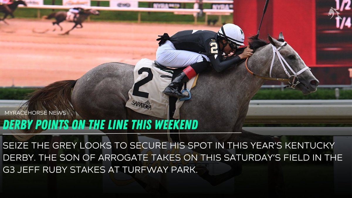 We're Kentucky Derby dreaming this weekend! #MyRacehorse Seize the Grey is running in Saturday's G3 Jeff Ruby Stakes for Hall of Fame trainer D. Wayne Lukas. 100 @kentuckyderby points are on the line. 🌹 @therealjeffruby @turfwaypark