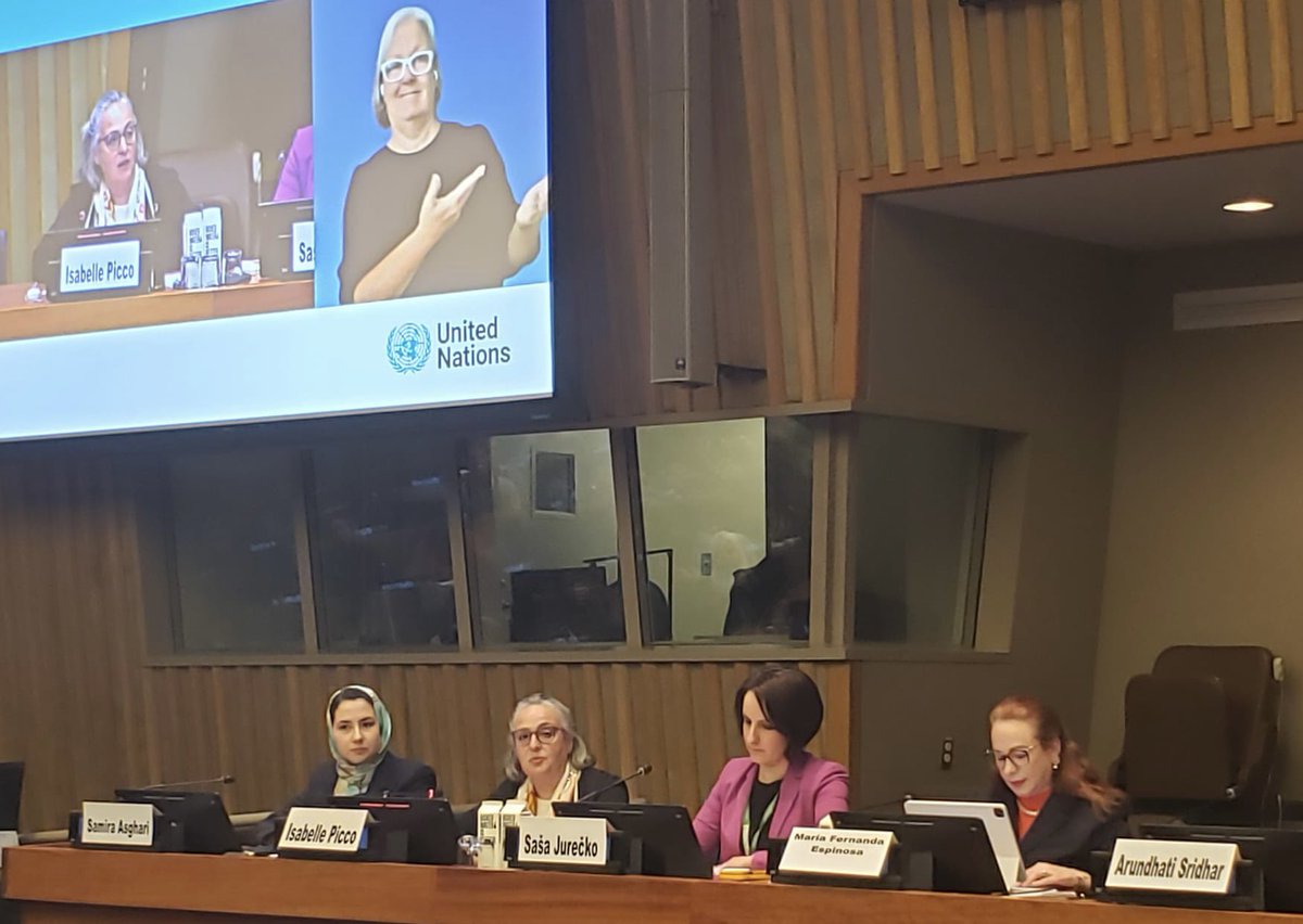 Monaco_ONU's tweet photo. #CSW68 side event on multistakeholder partnerships to #pushforward #genderequality HE Ms. Isabelle Picco on panel with @mfespinosaEC @samirasghari to promote the power of sport and #SportforGenerationEquality @UN_Women @iocmedia https://t.co/jmUh5w4DGn