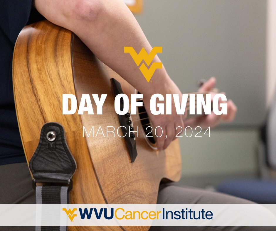 Help us win additional funding by supporting our Music Therapy fund between 4-5pm and we could win additional funding. Support the WVU Cancer Institute here ➡️ dayofgiving.wvu.edu/giving-day/825…