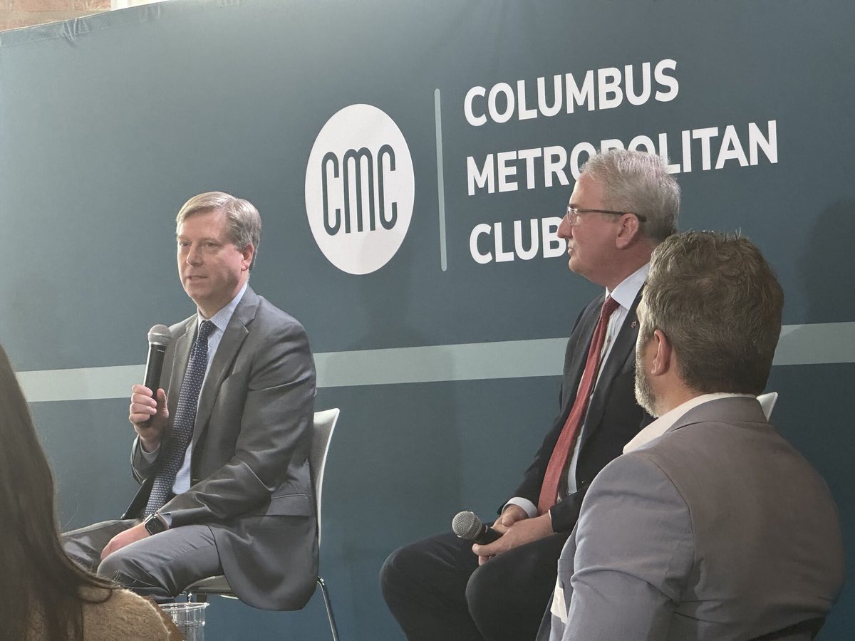 'What inspires me is the mission-driven work we do. So many people in healthcare rely on the work we do every day.”-Jason Hollar, CEO, Cardinal Health speaking at the @cbusmetroclub today alongside John Warner, MD, CEO of The Ohio State Wexner Medical Center.