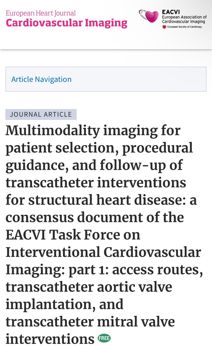 #EACVI March Imaging Challenge is the Role of #CVI Assessment for Patient Selection, Procedural Guidance & FUP Transcatheter Interventions for Structural 🫀
👉🏼to submit your case bit.ly/48UhbJF
👉🏼to read more #EHJCVI bit.ly/3VkBywz
🗓️deadline 26/03…