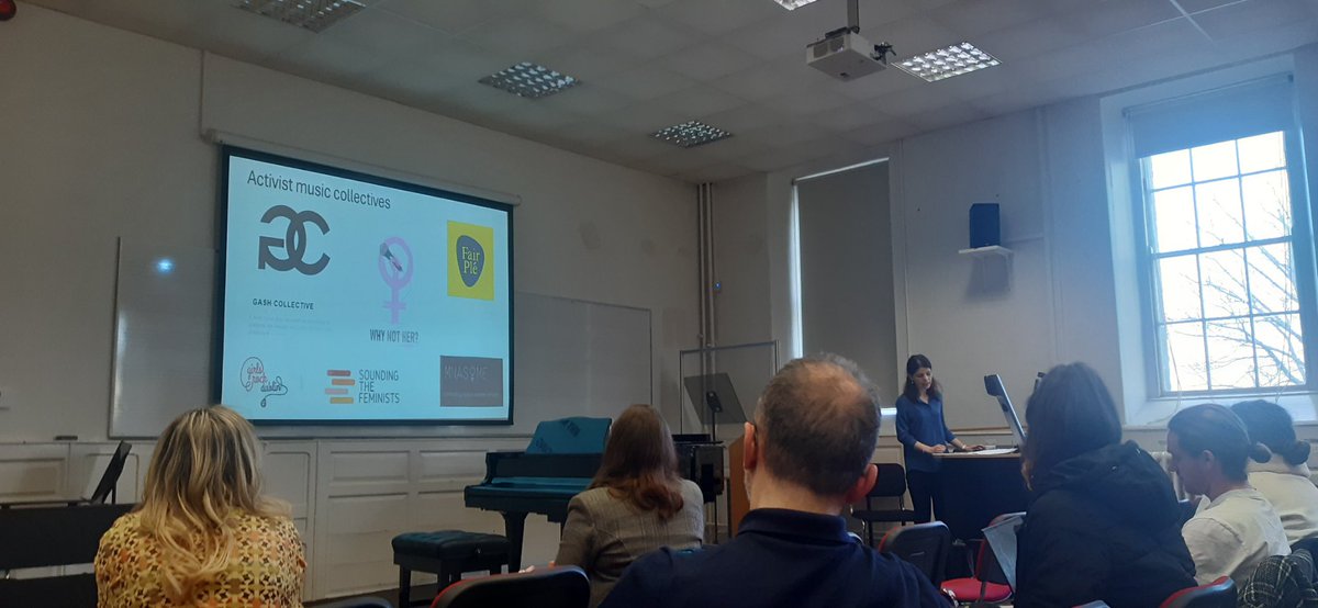 Fantastic, important & insightful talk on the relationship between feminism and popular music in Ireland by Dr @lauracwatson at @MusicMaynooth 👏 🥳 can't wait to read more of your forthcoming research #Research #WomenInMusic #Feminism #Activism #PopularMusic