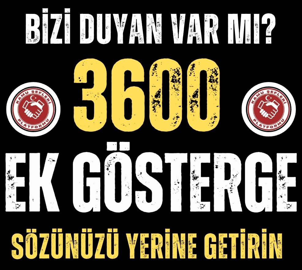 Seçimlerin üzerinden tam 9 ay geçti, #BirinciDereceye3600  ek göstergede hiçbir adım atılmadı! 
#KamuŞefleri Platformu
<a href="/RTErdogan/">Recep Tayyip Erdoğan</a> <a href="/_cevdetyilmaz/">Cevdet Yılmaz</a>
<a href="/isikhanvedat/">Prof. Dr. Vedat Işıkhan</a> <a href="/memetsimsek/">Mehmet Simsek</a> <a href="/omerrcelik/">Ömer Çelik</a> <a href="/avabdullahguler/">Abdullah Güler</a> <a href="/akbasogluemin/">Av. M.Emin AKBAŞOĞLU 🇹🇷</a> <a href="/_aliyalcin_/">Ali YALÇIN</a> <a href="/OnderKahveci/">Önder Kahveci</a> <a href="/tgrthabertv/">TGRT HABER</a> 
<a href="/anadoluajansi/">Anadolu Ajansı</a>