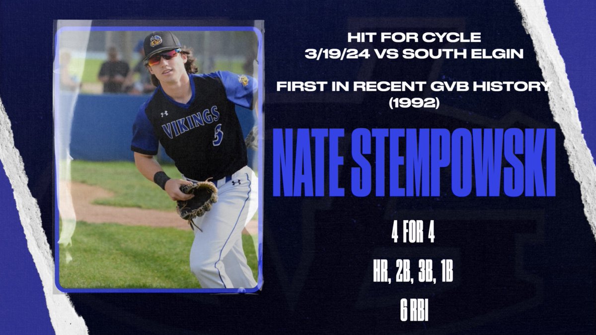 After some research (reaching out to former head baseball coaches: Gannon, Spratt, and Hahn) GVB history was made on opening day yesterday!  
Congrats Nate! 
#THOR