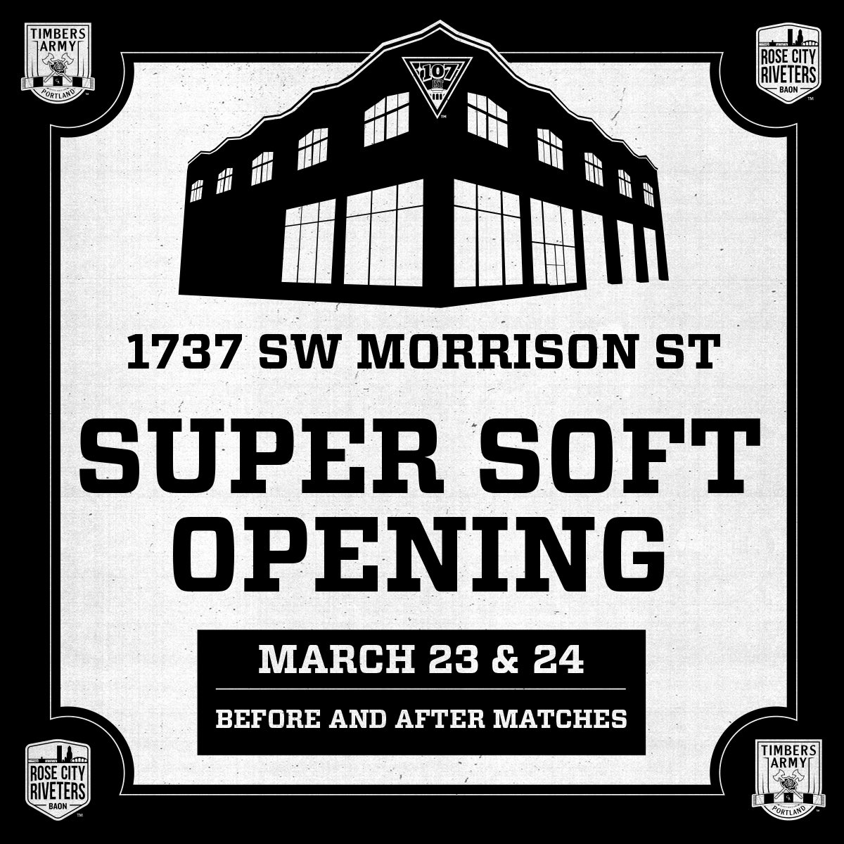 This weekend is the (SUPER SOFT) opening of our new space on Morrison! Only the merch and Booked/trophy areas will be open, but come by for both matches! #BAONPDX #RCTID