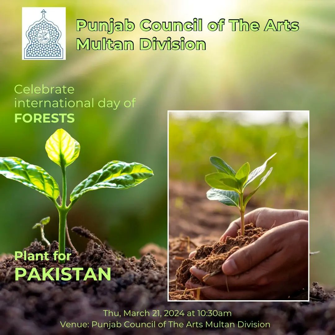 arts_multan's tweet photo. Multan Arts Council is going to initiate Tree Plantation Drive in connection with #internationalforestday.
۔
۔
#InternationalForestDay #ForestDay #WorldForestDay #TreePlantation #TreePlantationDrive #ICDPunjab #InformationAndCultureDepartment #PunjabArtsCouncil #MultanArtsCouncil https://t.co/itnY75isTN