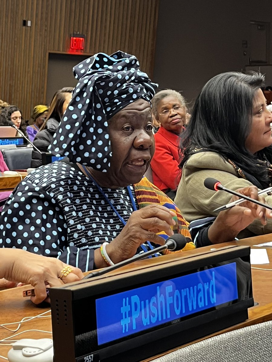 DawnMinott's tweet photo. An ever-present presence at UN multilateral sessions like #CSW68 is Queen Mother #PushForward @UN_Women @UNFPA https://t.co/vexRTfzeGB
