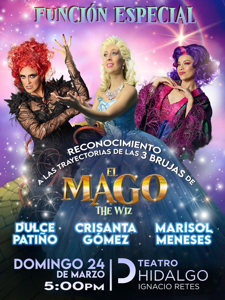 Este domingo acompáñanos a celebrar la trayectoria de estas grandes artistas, grandes mujeres: Dulce Patiño, Crisanta Gómez y Marisol Meneses.
Los esperamos en el Teatro Hidalgo.
Boletos en la taquilla del teatro y <a href="/Ticketmaster_Me/">Ticketmaster México</a> 
<a href="/dulcineapat/">dulce patiño</a> <a href="/CrisantaArtista/">CRISANTA</a> <a href="/marisolmenesesg/">Marisol Meneses</a>
