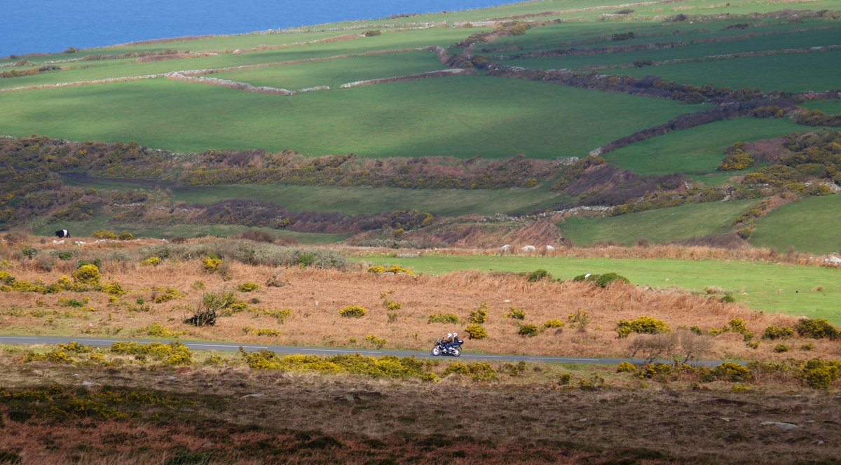 Kernow_Life's tweet photo. From Sunday & Today 4 images. The beauty that is #Cornwall #Kernow . A wonderful place to live & work. To #walk #Run & maybe even #tour on a #bicycle or #Motorcycle . The scene entering #Madron #Parish this afternoon may have been dark in #Sky but the #Sun still illuminated the farmland. #Pendeen #Lighthouse today viewed from #CarnGalver catching the #sunshine. Two walkers can be seen to stop and view the structure. Then on Sunday #Motorcyclists cruise by on the coast road past Carn Galver headed toward #Pendeen & #StJust also the view on Sunday on decent from Carn Galver toward #TheGunardsHead @ollie_yates @BBCWthrWatchers @swcoastpath @SWCornwallNT @_LandScapemag @BBCSpotlight @MetMattTaylor @metofficeUK @NFUCountryside @BBCCountryfile @NatGeoPhotos @FUJIFILM_UK @FujifilmX_US #XT4 & #XH2
