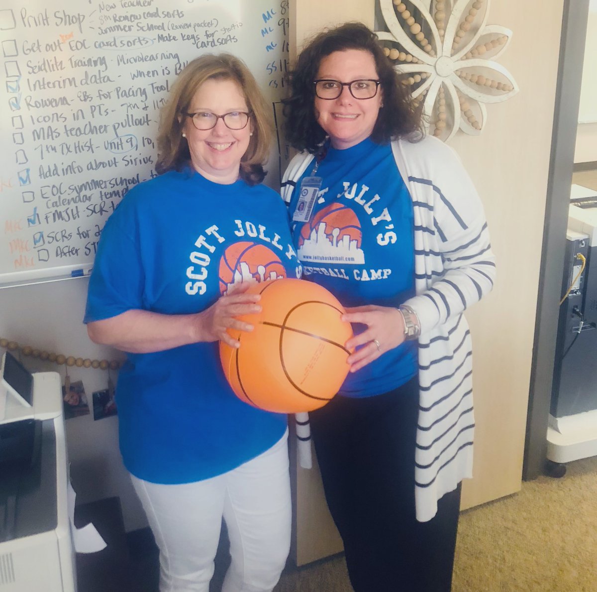 We love a theme in Social Studies! Thanks @kar_jolly for the great Jolly basketball camp tshirts for Content Connections. 🏀