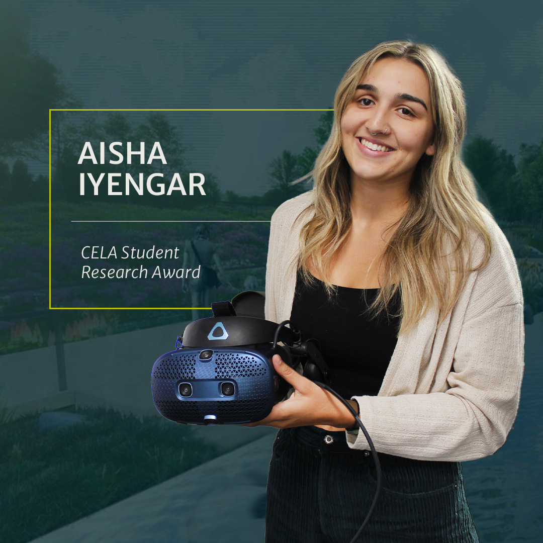 Congratulations to Aisha Iyengar, a Master of Urban Planning and Design student, who has received an award from the Council of Educators in Landscape Architecture (CELA) this year! Iyengar is among 13 awardees who exhibit excellence in landscape architecture education.