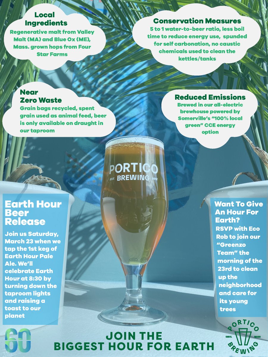 BEER RELEASE NEWS!! @PorticoBrewing Celebrates Earth Hour With Special Environmentally Conscious Beer Details Here: massbrewbros.com/portico-brewin… #porticobrewing
