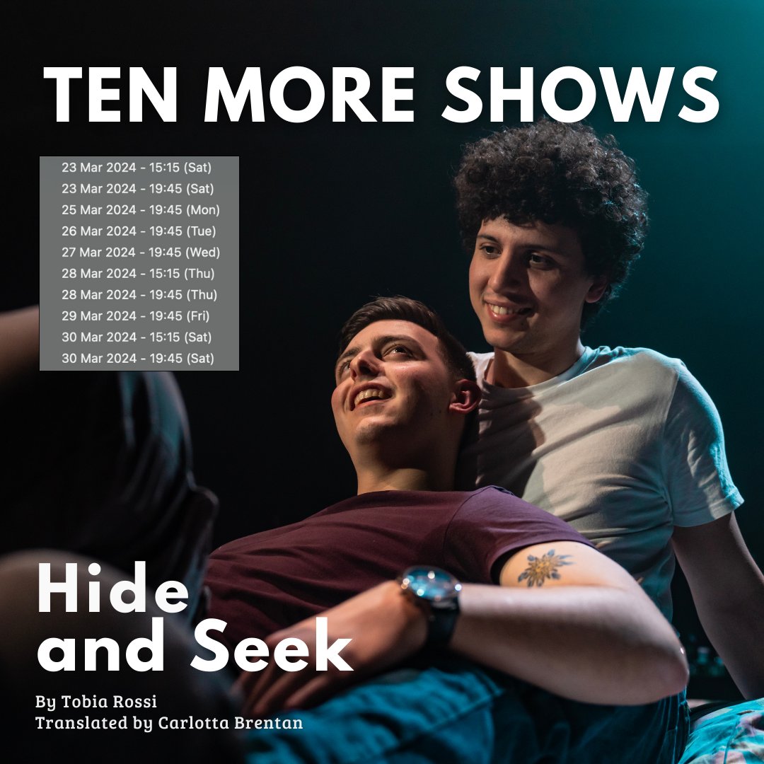 ZavaProductions's tweet photo. Calling all true-crime and mystery enthusiasts... With only 10 chances left to catch Hide and Seek, what are you waiting for?

★★★★ ‘A real testament to exciting new writing, a brilliantly well-constructed meditation on fantasy and reality’ @spyinthestalls https://t.co/VNBQGQxlT4