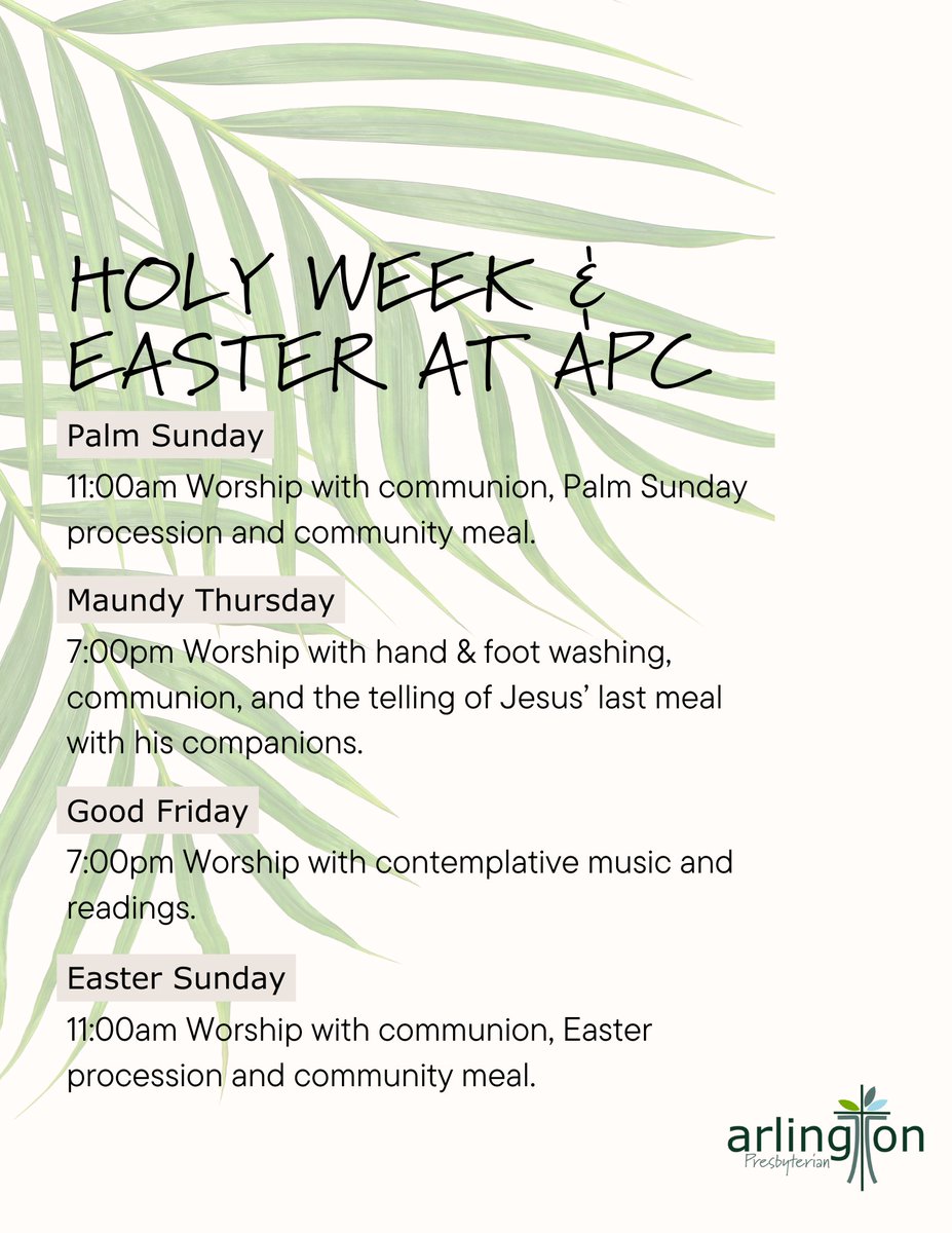 Join APC for Holy Week ❤️🌿
