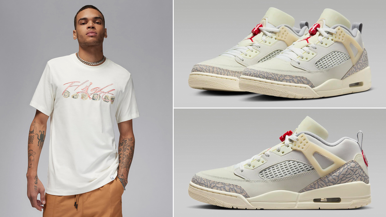 SneakerFits on X Jordan Spizike Low Sail Coconut Milk x Jordan Flight Essentials T Shirt https t Q2eiER1gdL https t FC2vm2YrZ6 X