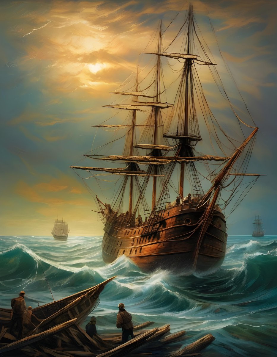 Shipwrecked Destiny The Vessel's Final Voyage #UncontrolledPath #RockyShore #SailShip #Destruction #StormySea #MaritimeDisaster #NauticalDoom #Shipwreck #ocean #ai #aiart #ArtificialIntelligence #GenerativeAI #aiartcommunity