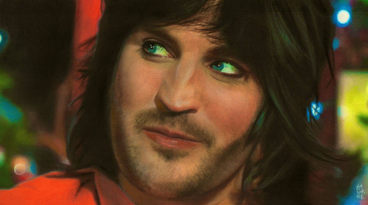 Noel. Oil pencil on paper. Boosh. @noelfielding11