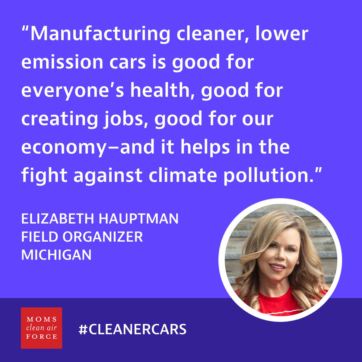 My son lives with asthma, and as a mother, there's nothing more terrifying than watching my son struggle to breathe. @EPA's new #CleanerCars standards protect my child's health by significantly cutting tailpipe pollution–a known asthma attack trigger. Thank you, EPA &