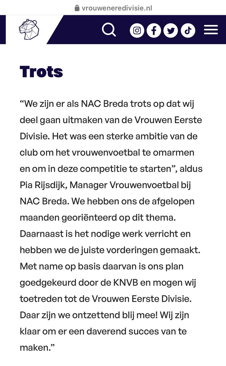 Ready to start a new challenge 💛🖤 <a href="/NACnl/">NAC Breda 💛🖤</a> NAC Breda will start with a women’s team in the Women’s First Division “Eerste Divisie” for the 24/25 season🔥📈 #proud #nacbreda