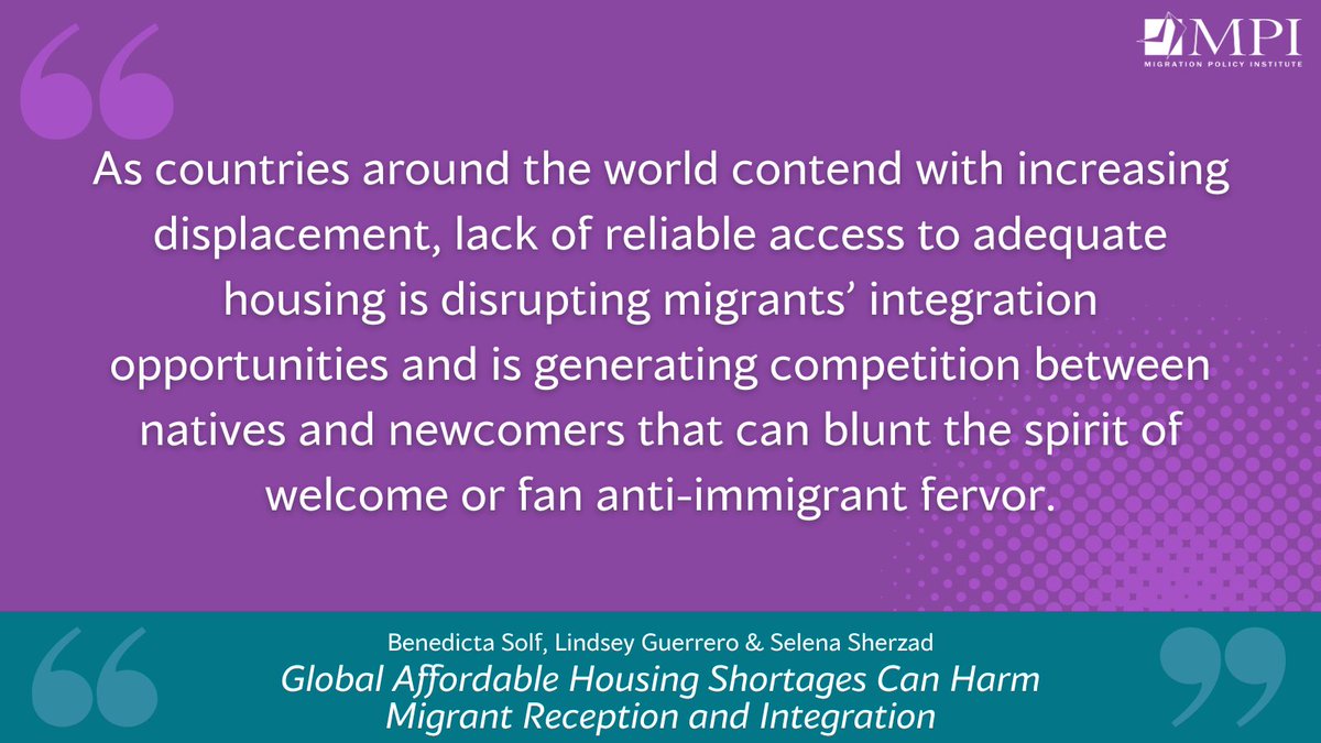Is the global shortage of adequate housing a migration policy issue? It can be Read more ➡️migrationpolicy.org/article/housin…