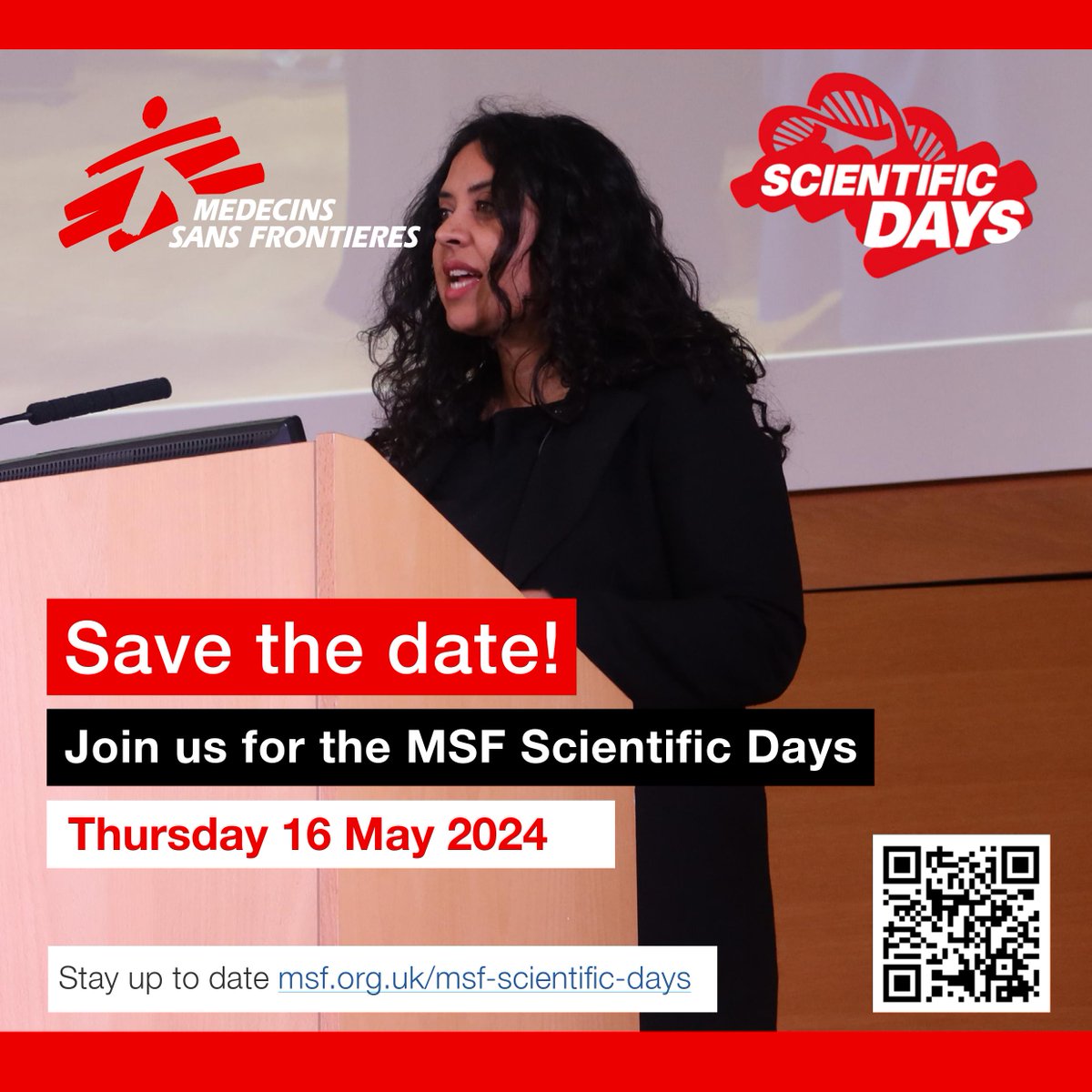 📢📢📢Mark your calendars!📢📢📢 MSF Scientific Days returns on 16 May 2024 in London, in-person & online. Registration will open in April. Join us for an exciting day that will showcase the latest research from MSF, @Epicentre_MSF, @DNDi, and beyond!