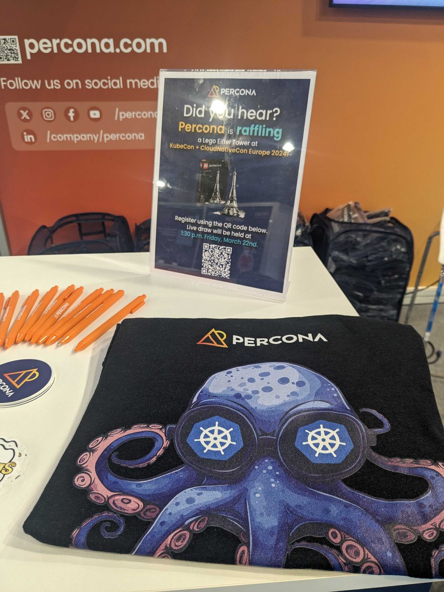 PerconaBytes's tweet image. Meet #Percona Team at #KubeConParis! Stop by the booth F17.

#opensource #KubeCon