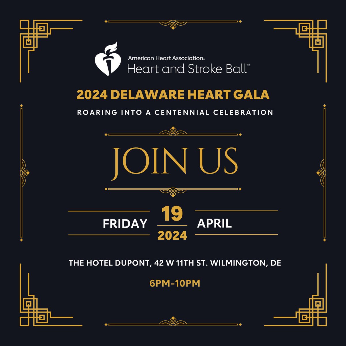 The countdown is on! The 2024 Delaware Heart & Stroke Ball is less than a month away! Take a trip back in time to the roaring 1920s to celebrate the 100th anniversary of the American Heart Association. This is a night you don't want to miss! Visit: spr.ly/6015kxLaW