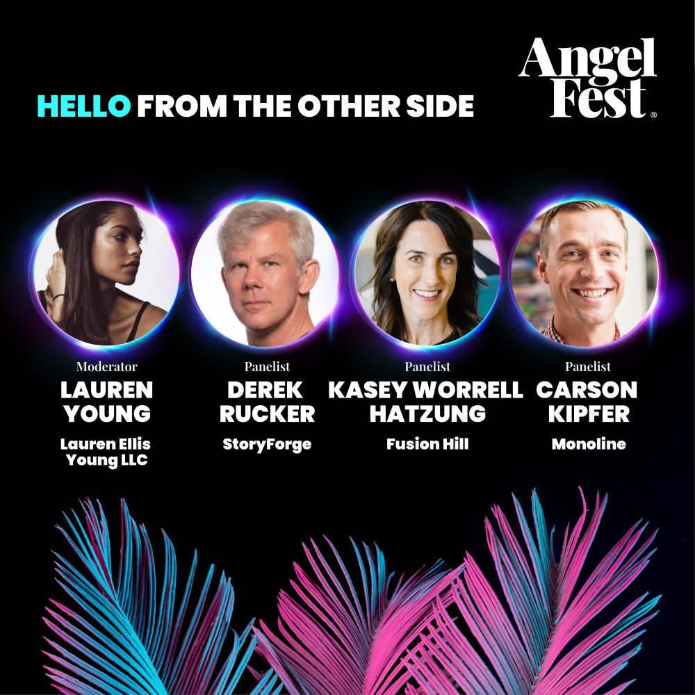At #AngelFest2024, Derek Rucker, Kasey Worrel Hatzung, and Carson Kipfer will share their journeys as both founders and investors, discuss what they look for in deals. Moderated by Lauren Young Save the date for this discussion - May 2. hubs.li/Q02pxZ3G0 @FusionHill