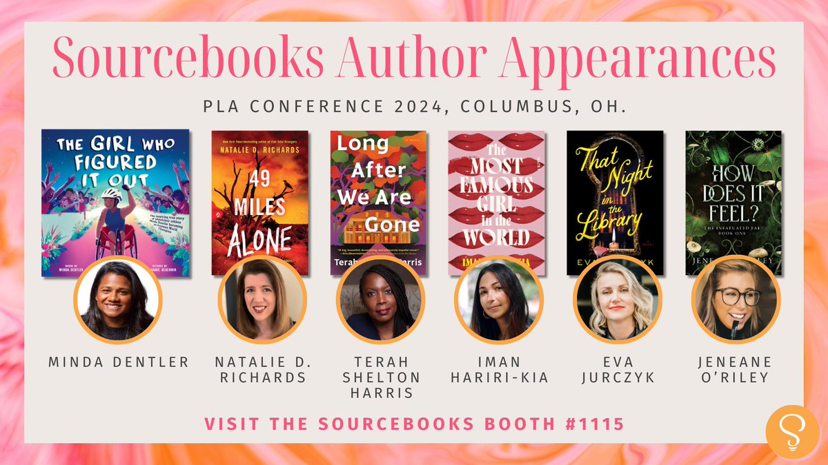 📢 Will you be at PLA in Columbus? Sourcebooks has a full line up of authors attending! Visit them at booth #1115 and find a full list of author signings here 👉 srcbks.com/PLA2024 @sbkslibrary #sponsored