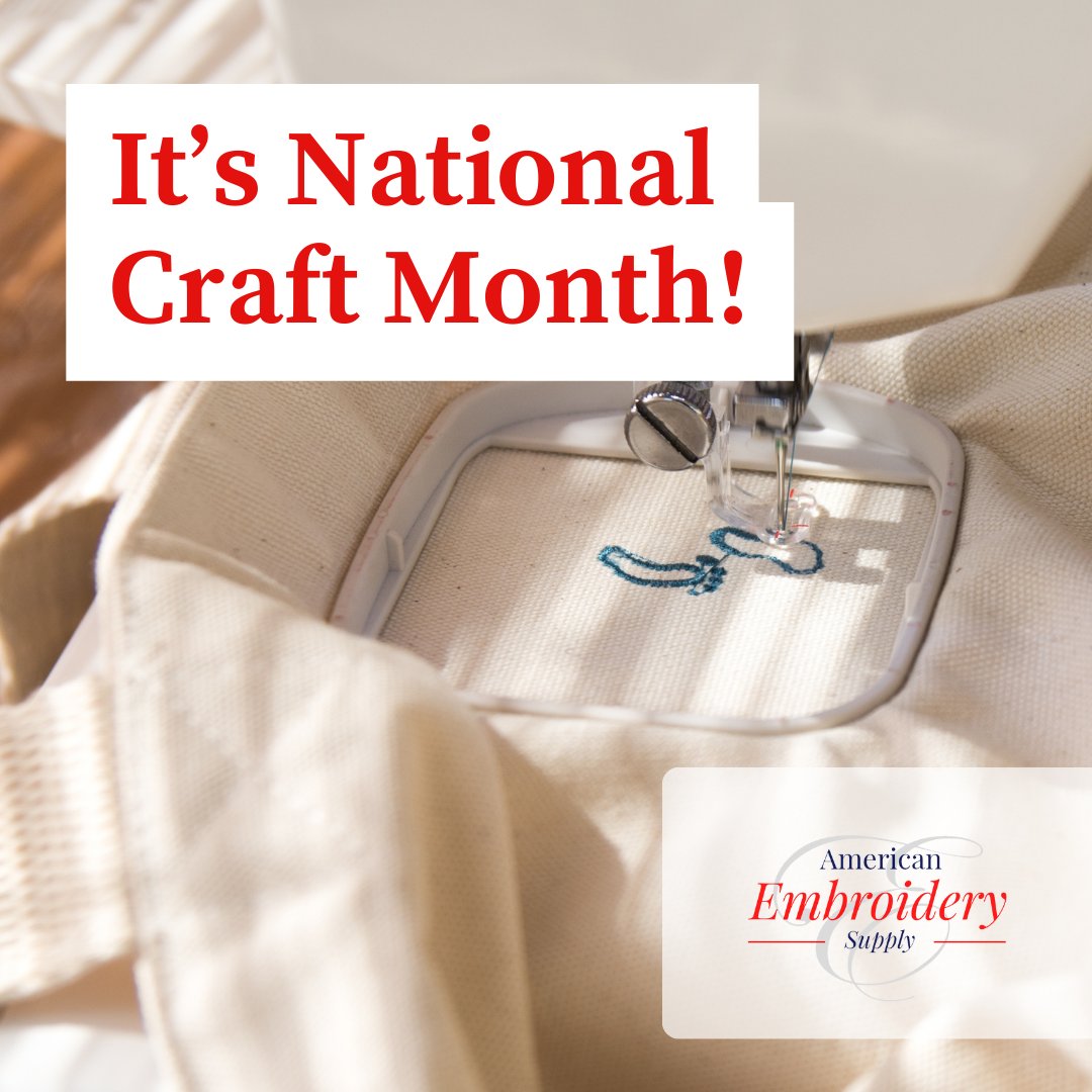 Happy National Craft Month! How are you celebrating? Let us know in the replies.

#americanembroiderysupply #embroiderysupply #monograms #machineembroidery
