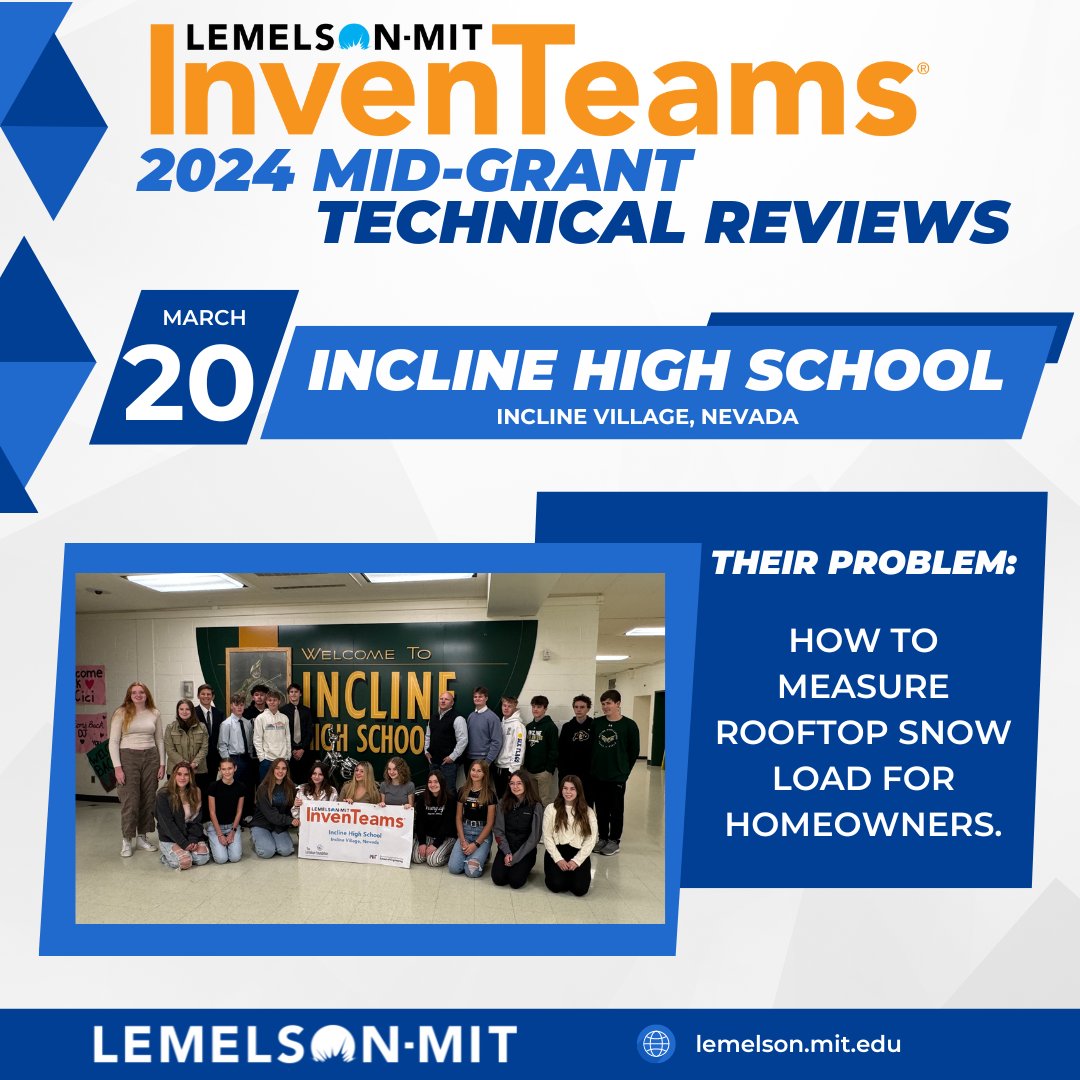 Take 2 🎬 The Incline High School InvenTeam will be hosting a Mid-Grant Technical Review on Wednesday, March 20. 🕖 Time: 5:00 PM 🏫 Location: Incline High School Theater (Incline Village, NV)