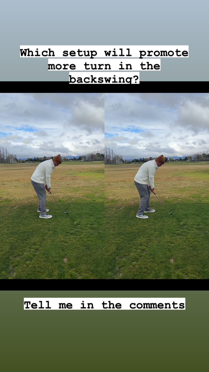 chowardgolf's tweet image. Which setup will promote more turn in the backswing.  Tell me in the comments  #golfswingtips #golfswing