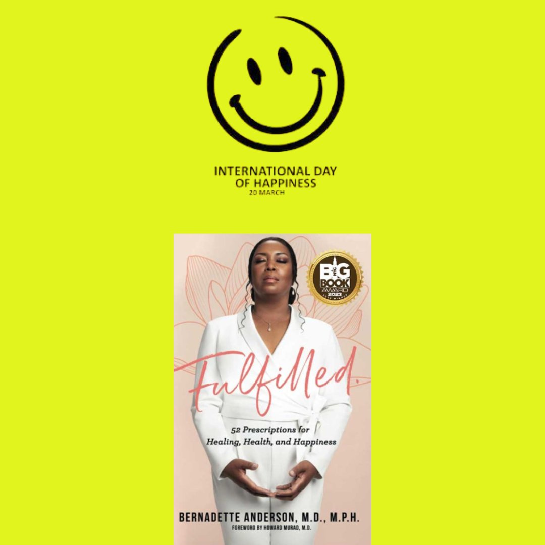 WoodhallPress's tweet photo. 😃 #Happy #InternationalDayofHappiness‼😃
Need a dose of #happiness? Check out #author @DrBernadetteMD's #awardwinning #selfhelp #book #FULFILLED. 52 PRESCRIPTIONS FOR #HEALING, #HEALTH AND HAPPINESS https://t.co/Ut1dKfrVbA
#happinessday #choosehappiness #makeithappy #mustread https://t.co/Abbhh2PQj5