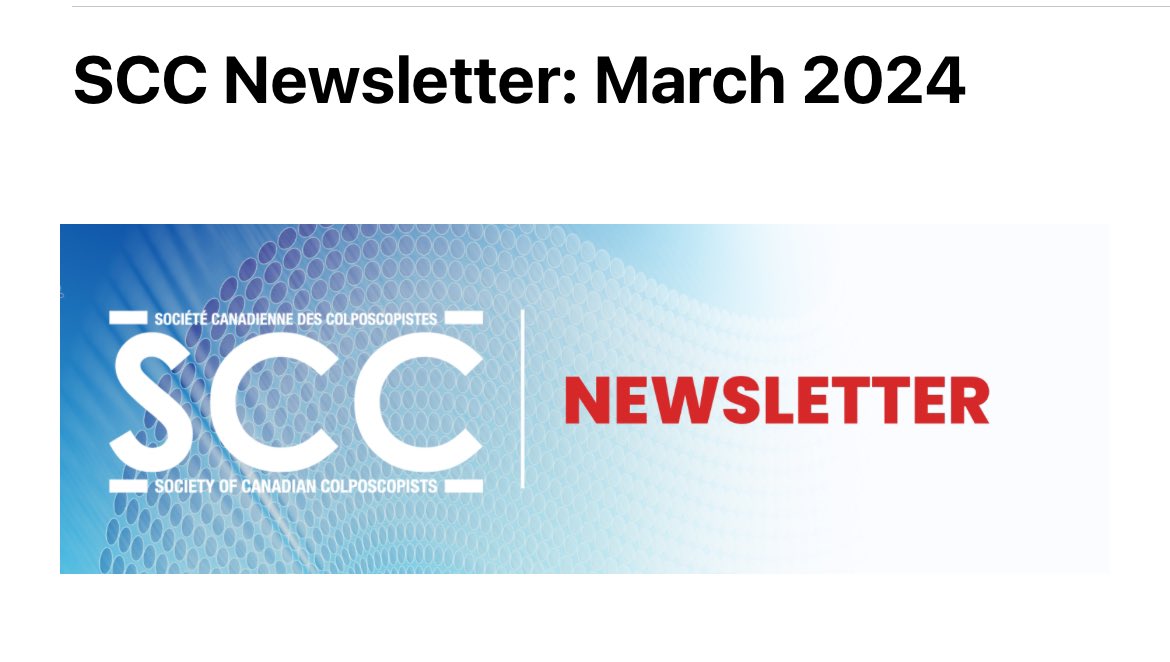 Hey scc members! Check your email today for all our news. If you didn’t get it, make sure your membership is up to date colposcopycanada.org