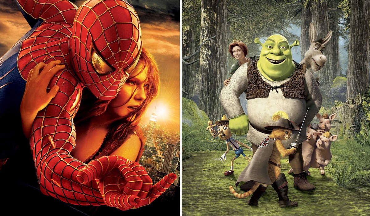 mickster's tweet image. Spider-man 2 and Shrek 2 will both be re-released in April.

Both films were released 20 years ago.

#Spideman #Shrek