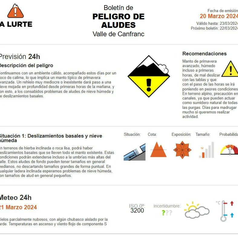 alurte's tweet photo. Condiciones de primavera avanzada, con rehielos muy mediocres y problemas de aludes de nieve húmeda y deslizamiento basal. Días para madrugar y elegir bien las orientaciones https://t.co/gKdXMQH6FH
