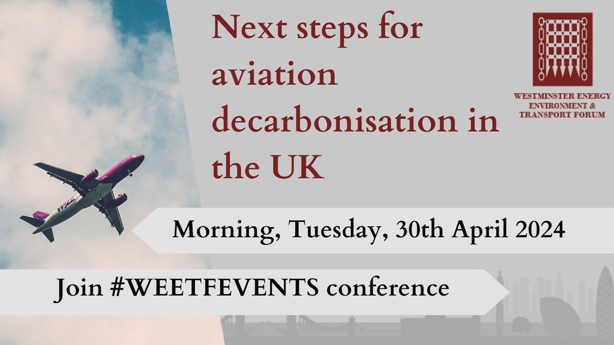 Are you interested in Next steps for aviation decarbonisation in the UK? 

Join Westminster Energy, Environment &amp; Transport Forum on the 30th April to discuss this with speakers including <a href="/hervepmorvan/">Hervé Morvan</a> <a href="/RollsRoyce/">Rolls-Royce</a> <a href="/CranfieldUni/">Cranfield University</a> 

Conf info: westminsterforumprojects.co.uk/conference/Avi…

#WEEETFEVENTS