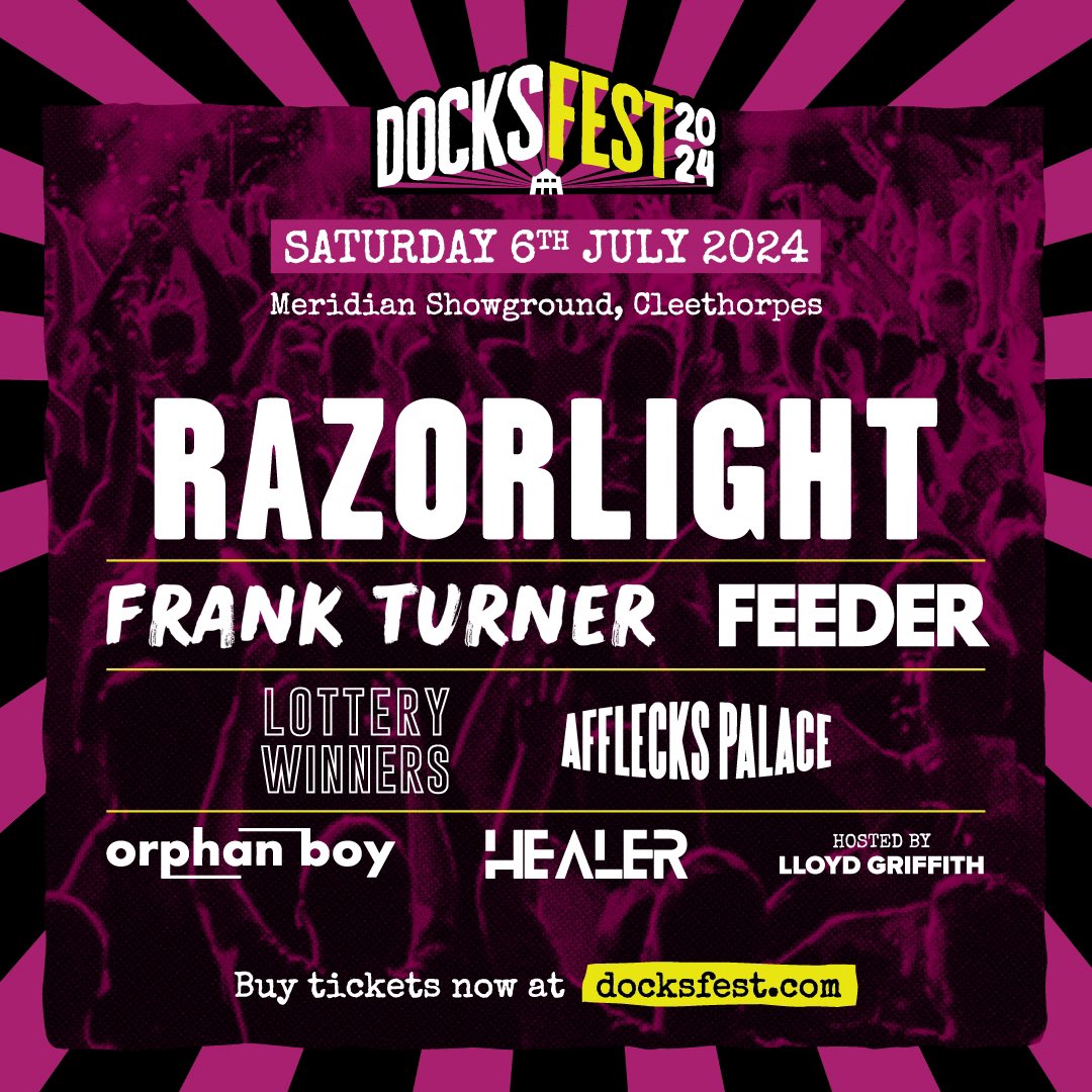 Do me favour & show your support for @docksfest the live music festival that’s happening in NE Lincolnshire this Summer It’s going to be a fantastic day/night for the area, a boost for local economy & something for our community to look forward to I’m stoked for it! @docksfest